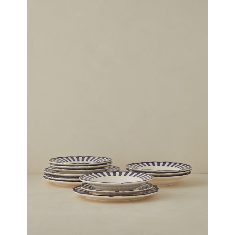 Riviera Stoneware Dinnerware by Maison Madison 12-Piece Set With Pasta Bowl
