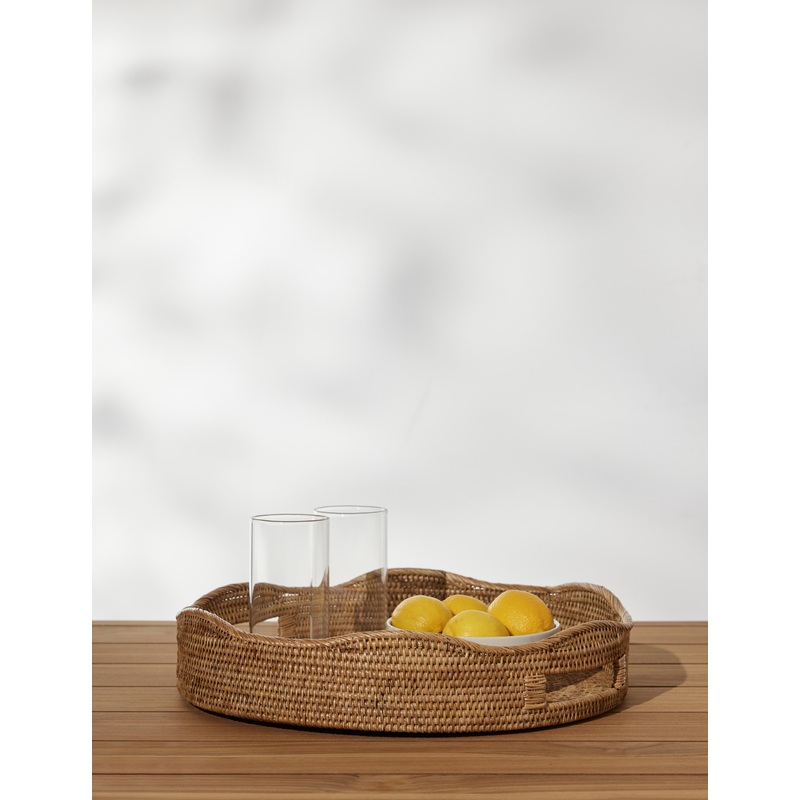 Tyna Rattan Tray Natural Round