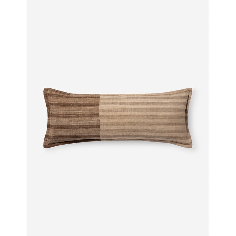 Vespera Indoor / Outdoor Pillow by Amber Lewis x Loloi Brown and Multi 13″ x 35″ Down