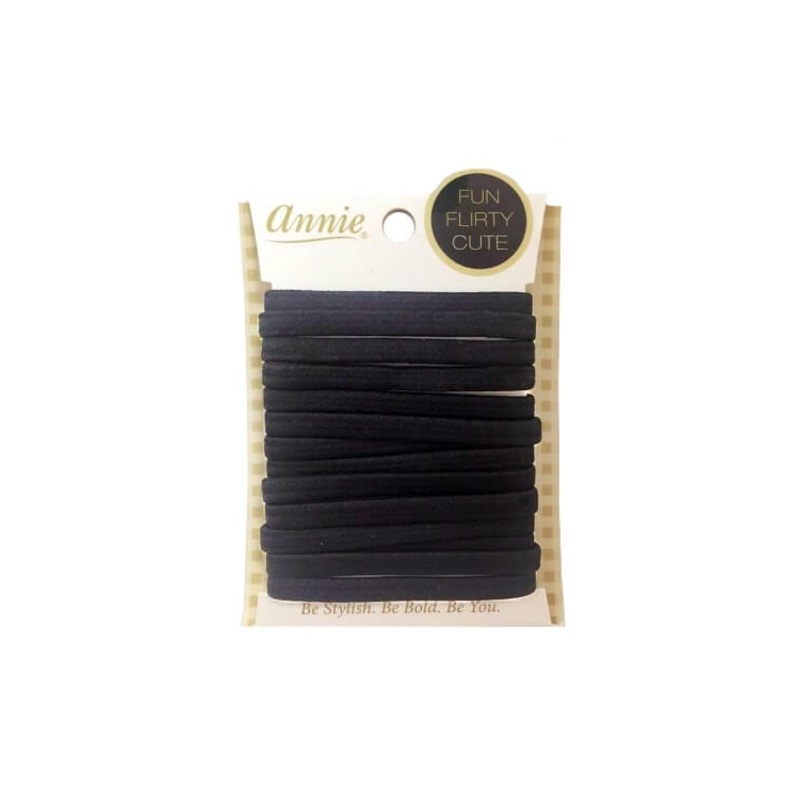 Annie #8615 Flat Black Ponytail Holder 14 ct