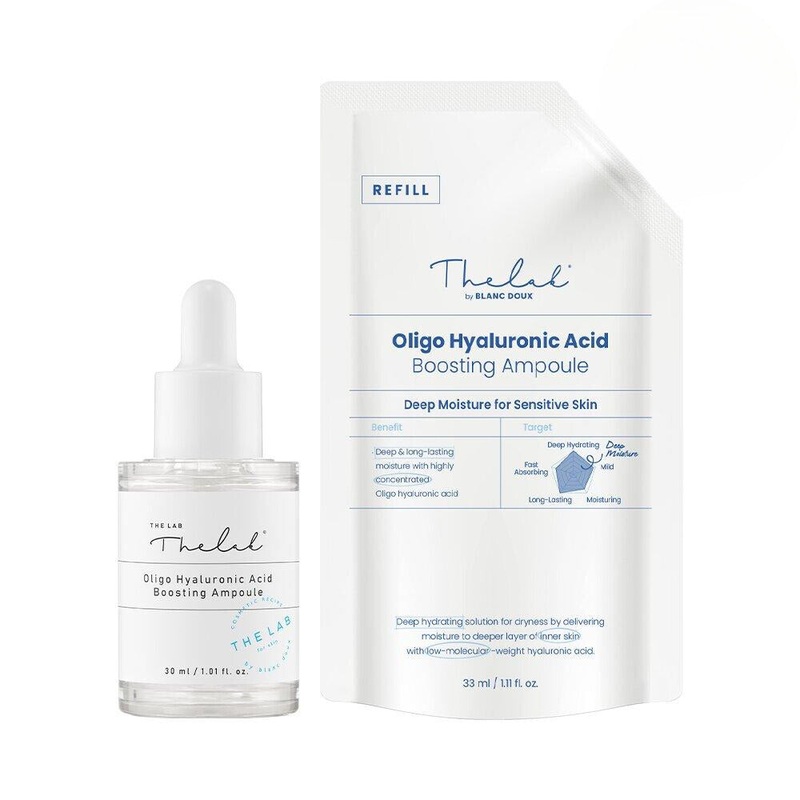 THE LAB by blanc doux Oligo Hyaluronic Acid Boosting Ampoule 30mL Special Set with Refill
