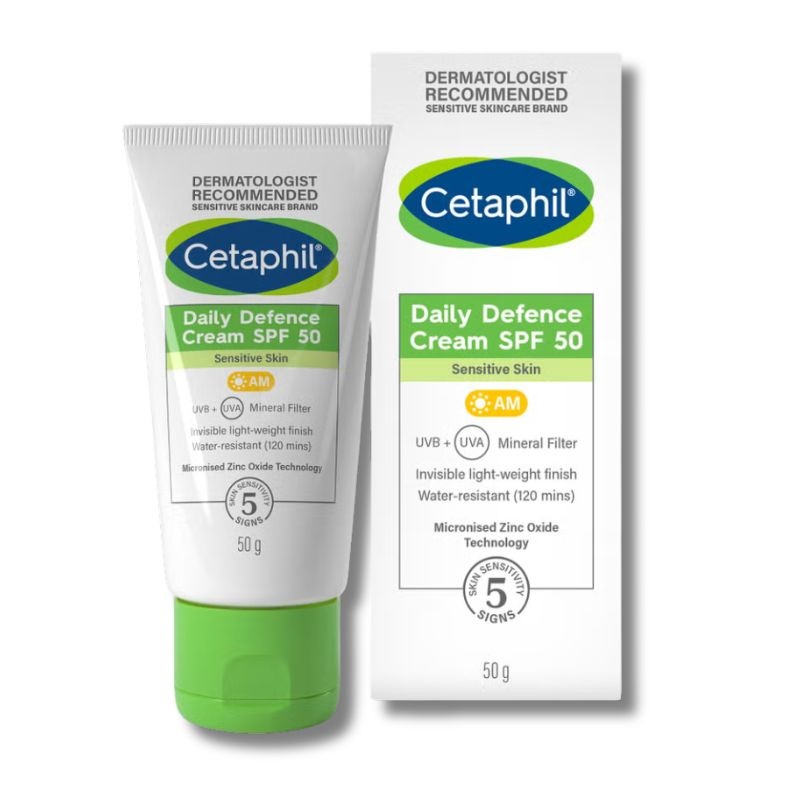 Cetaphil Daily Defence Cream SPF50 with UVA/UVB Filters for Sensitive Skin 50g