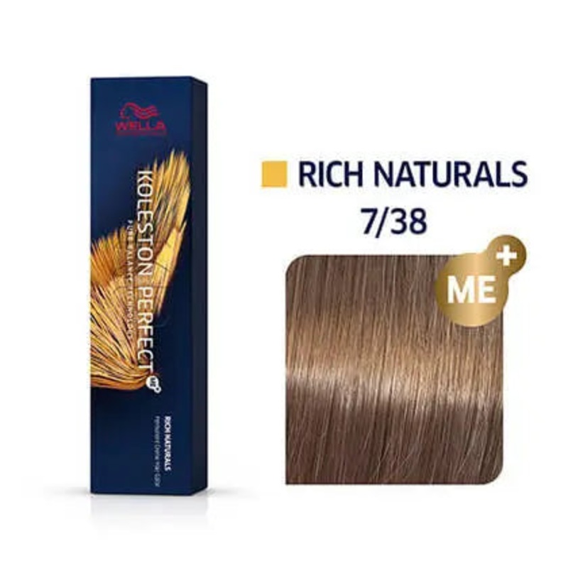 Wella Koleston Perfect Permanent Hair Color – 7/38 Medium Blonde / Gold Pearl