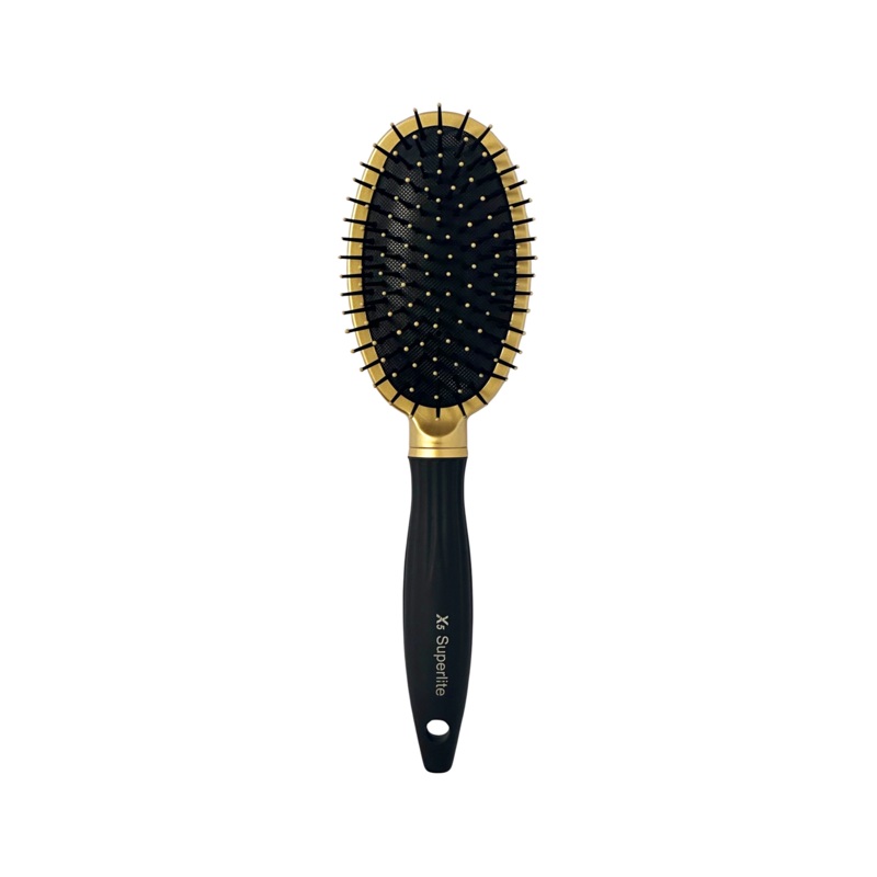 Elegant #553 Deep Shine X5 Superlite Ionic Oval Hair Brush – Large (10″) / Metallic Gold