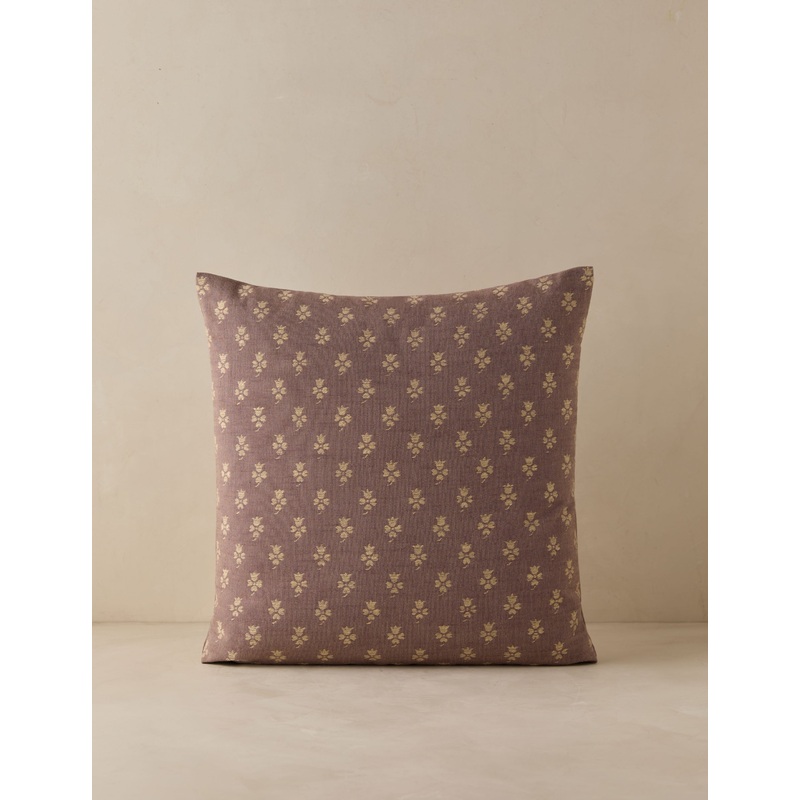Romaric Jacquard Pillow Plum and Sand Square With Feather Down Insert
