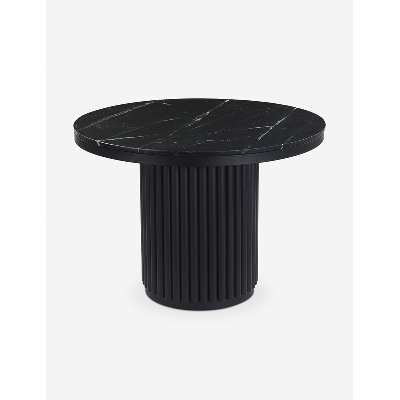 Tiago Round Dining Table Black Marble