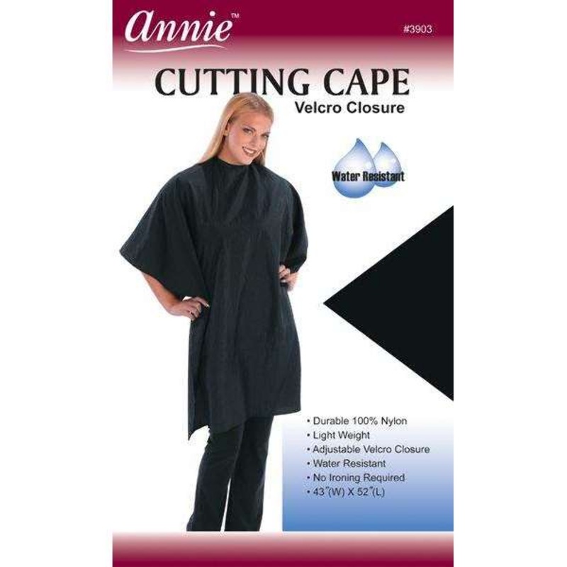 Annie-Cutting Cape 43In * 52In-Black (3 PCS)