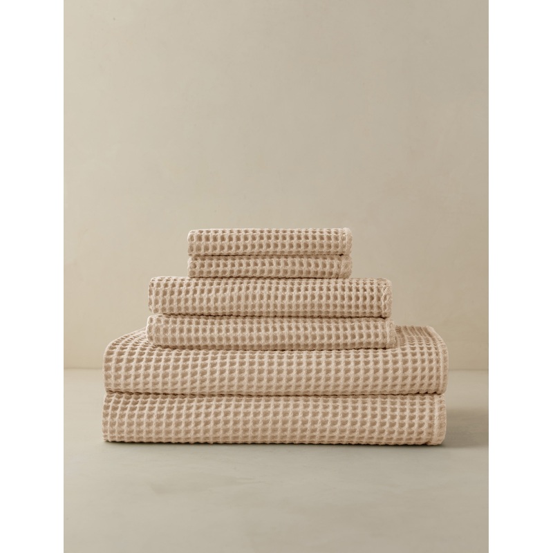 Bexley Organic Cotton Waffle Towel White Bath Towel