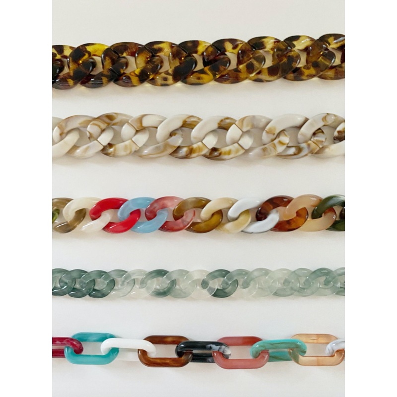 Acrylic Chunky Link Mask Chains Pink