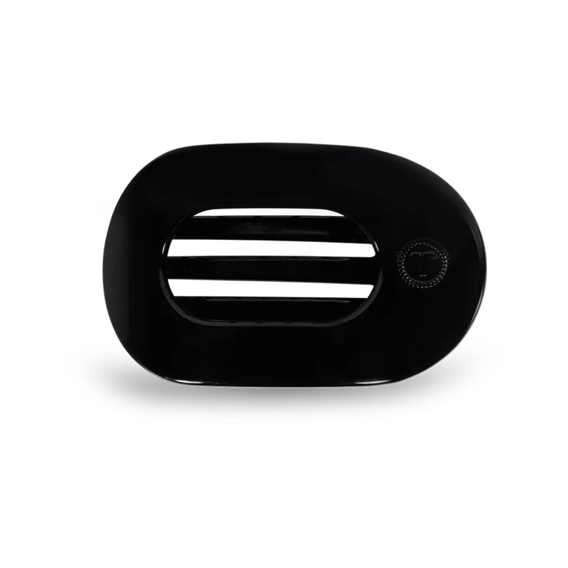TELETIES Round Flat Hair Clip Jet Black  Small