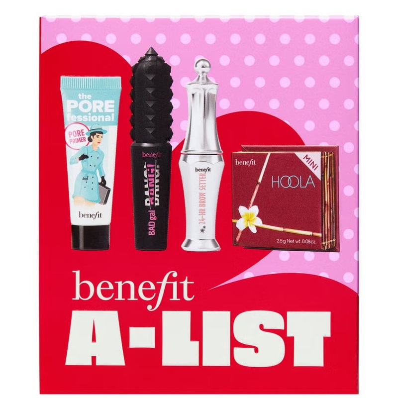 benefit A-List Full Glam Kit: Badgal Bang Mascara, Hoola Bronzer, Porefessional Primer and 24hr Brow Setter Set (Worth 63.90)