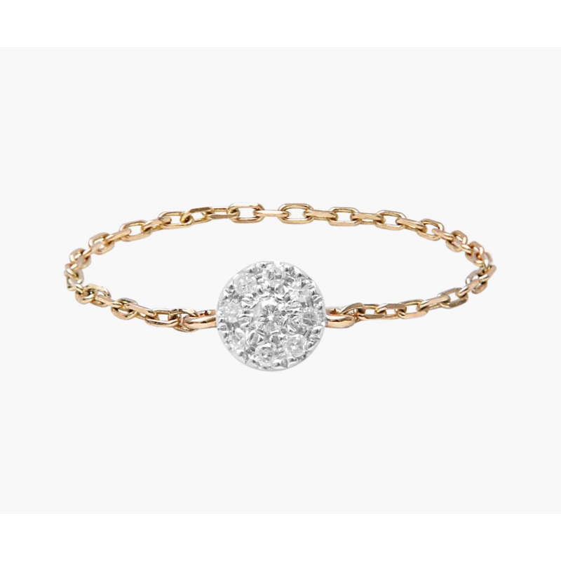 Gold and Diamond Target Chain Ring 52
