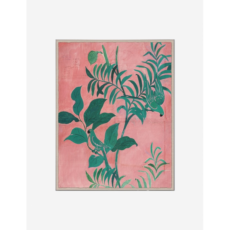 Birds Print by Paule Marrot Sepia 24″ x 36″ Oak