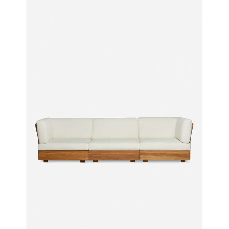 Abbot Outdoor Modular Sofa by Sarah Sherman Samuel Natural Teak