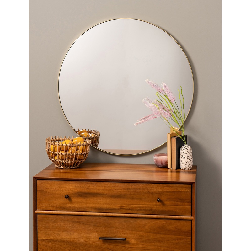 Apryl Round Mirror Black