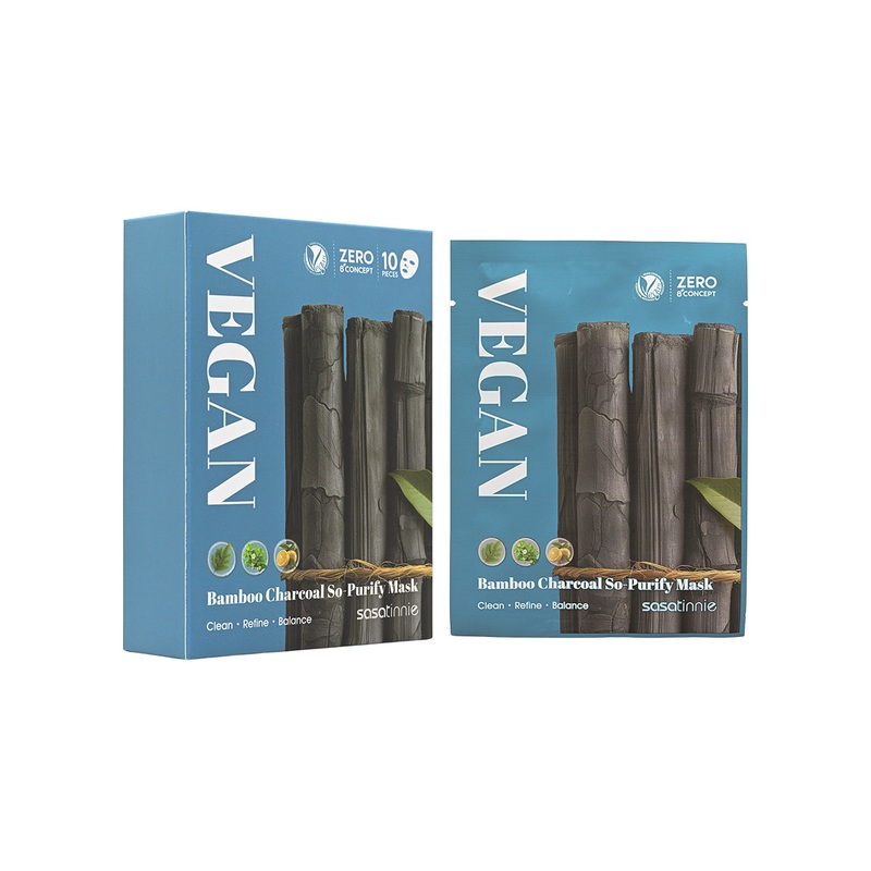 Sasatinnie Bamboo Charcoal So-Purify Mask 10pcs