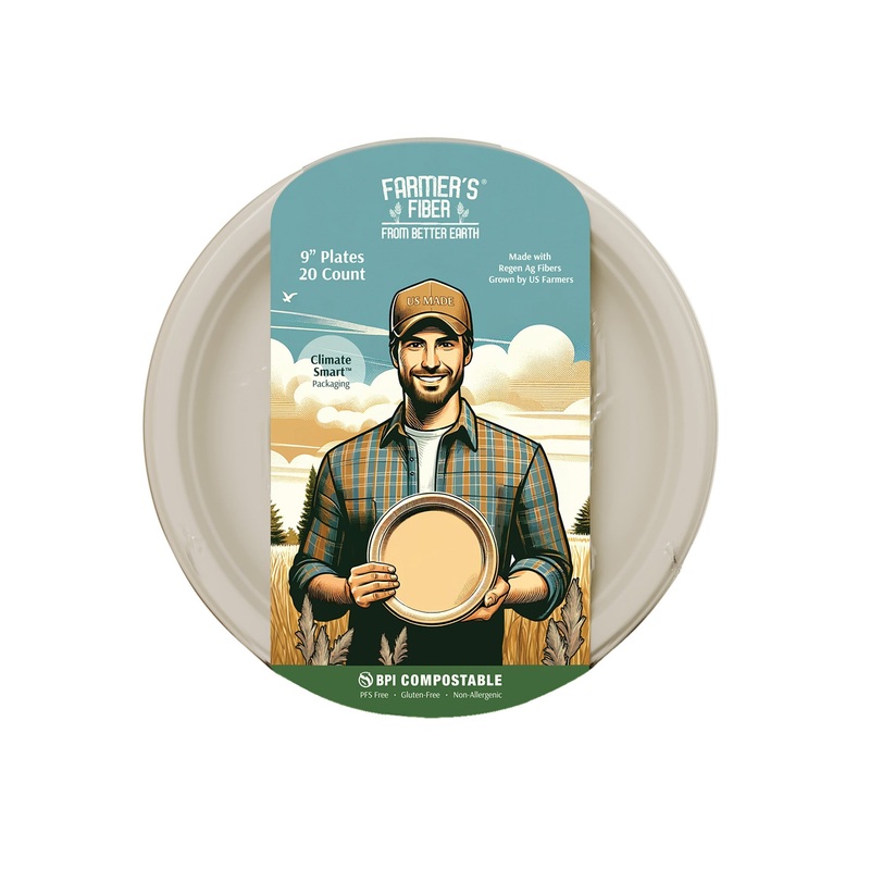 9″ Farmer’s Fiber Collection Round Plate 9 Inch