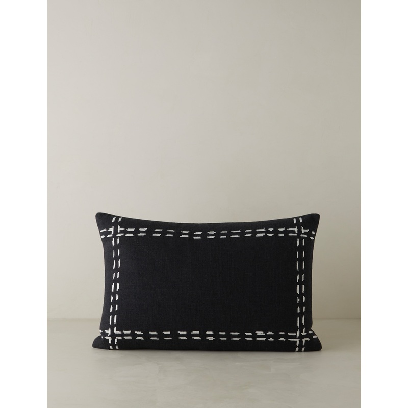 Accord Embroidered Pillow by lan Byrd Natural/Square