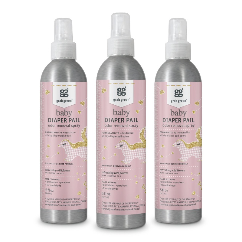 Baby Diaper Pail Odor Removal Spray – 3 Pack – Wild Flowers (Subscription)