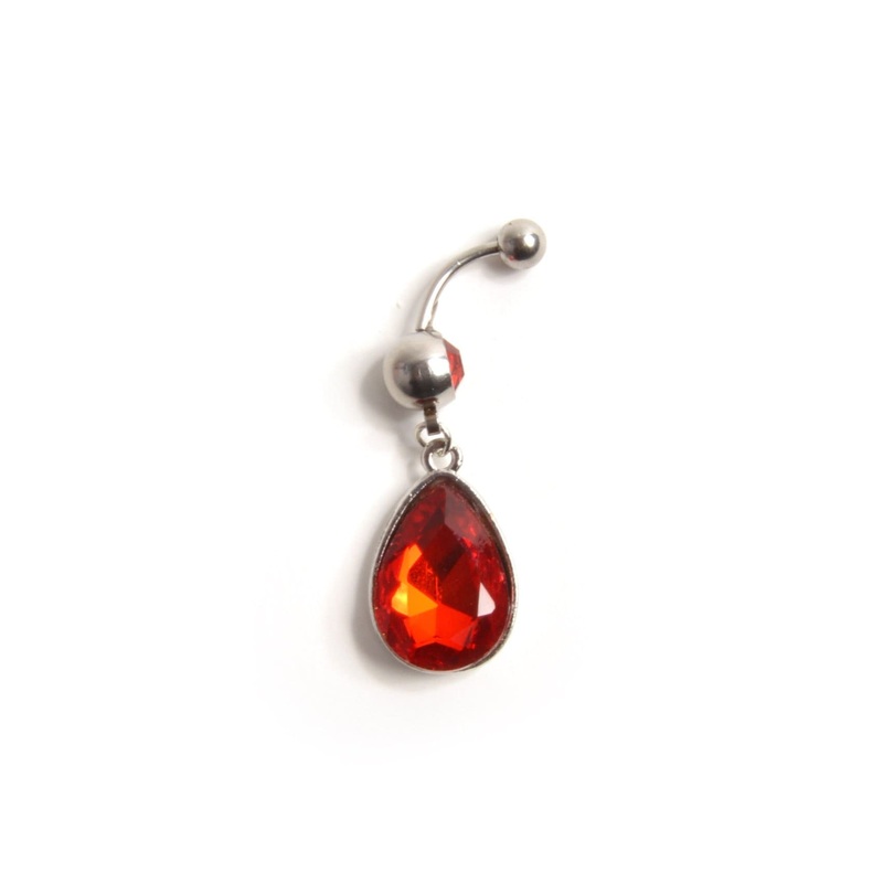 Teardrop Belly Ring Clear