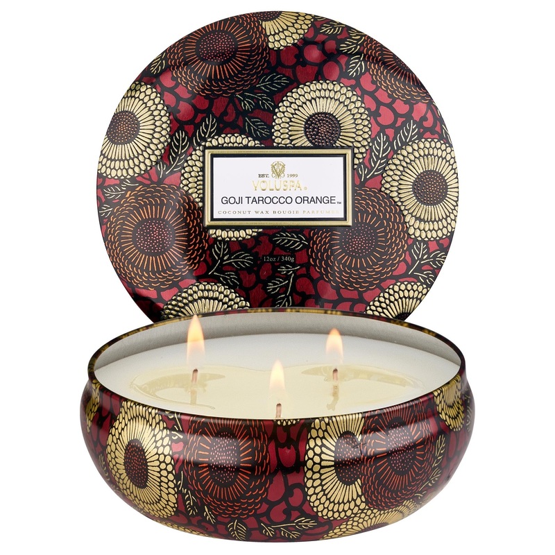 Voluspa 3 Wick Tin Candle 12 oz / 340 g – Goji Tarocco Orange