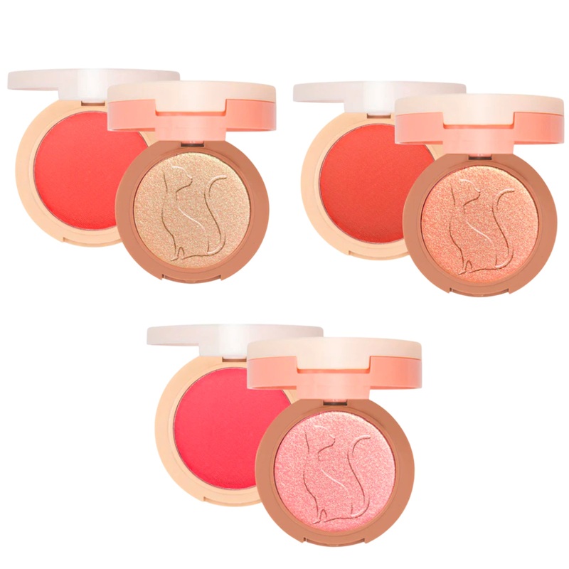 J.Cat Beauty 2 In 1 Pice Of Cake Blush + Highlighter Assorted – Wholesale 9 Units (PGH101-103)