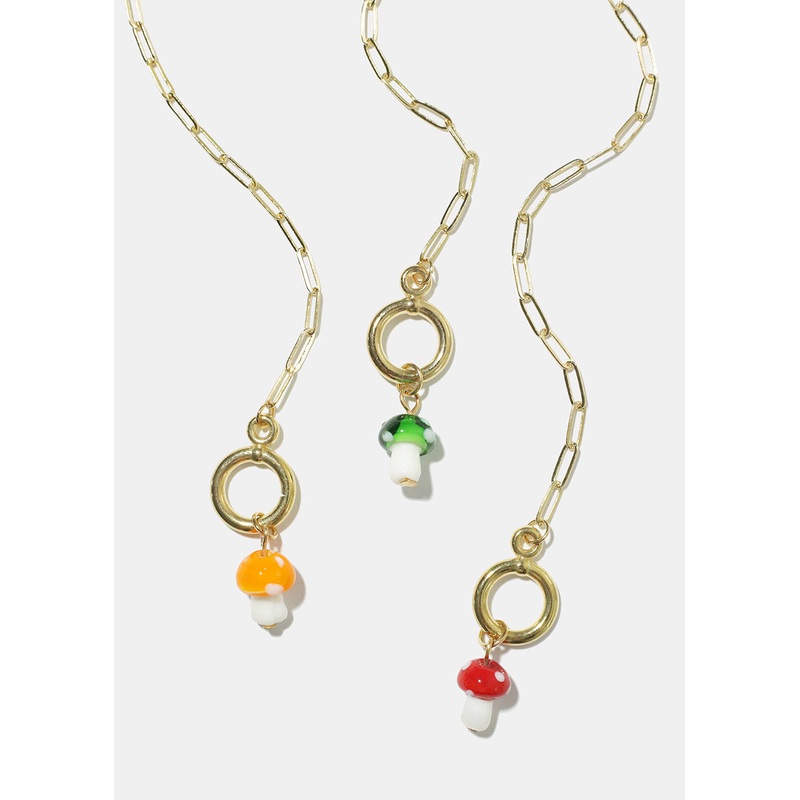 Mushroom Chain Link Bracelet Yellow