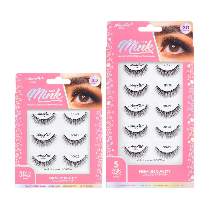 29 – 3D Silk Mink Lashes Pack 3 Pair Pack