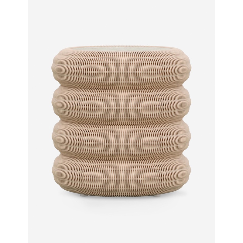 Castaneda Indoor / Outdoor Round Side Table Taupe
