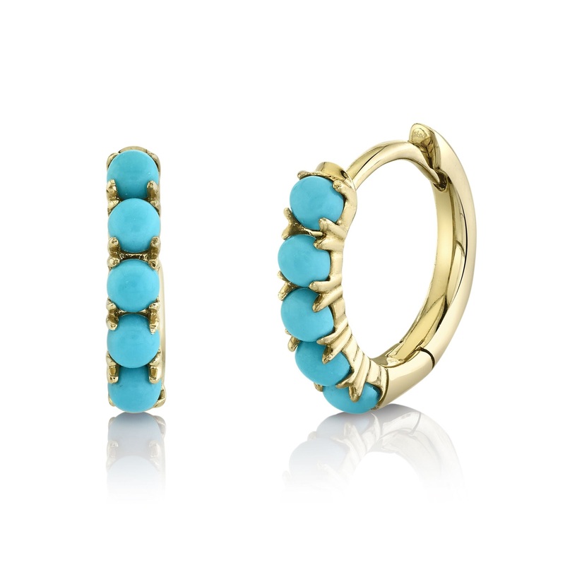 TURQUOISE HUGGIE EARRING