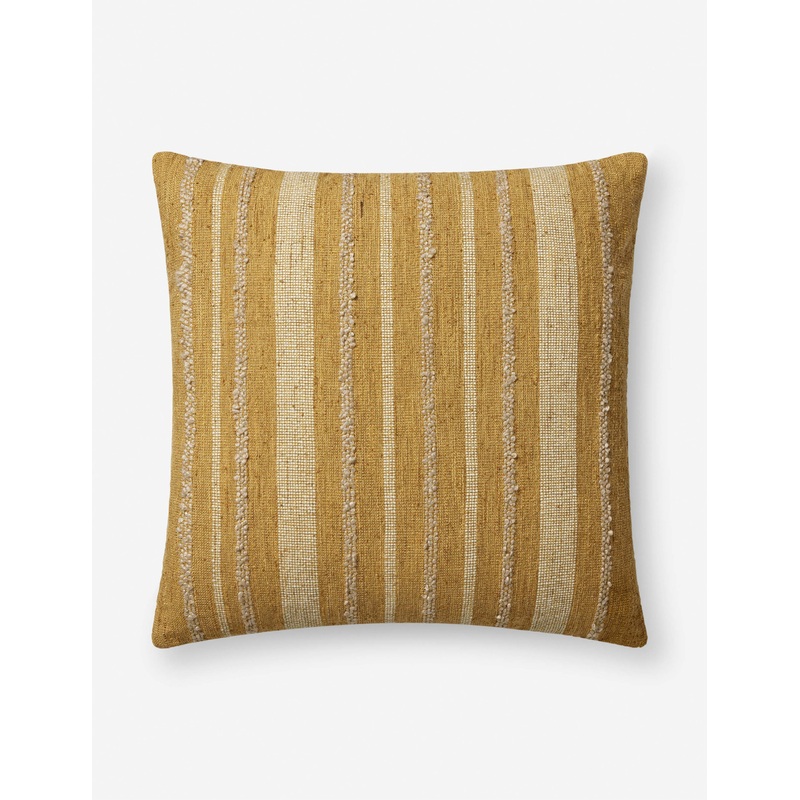 Elowen Pillow by Amber Lewis x Loloi Natural and Blue 22″ x 22″ Down
