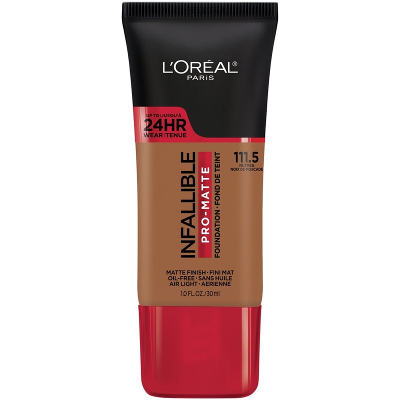L’Oreal Paris Infallible Pro-Matte Liquid Foundation Makeup, 111.5 Nutmeg, 1 fl oz