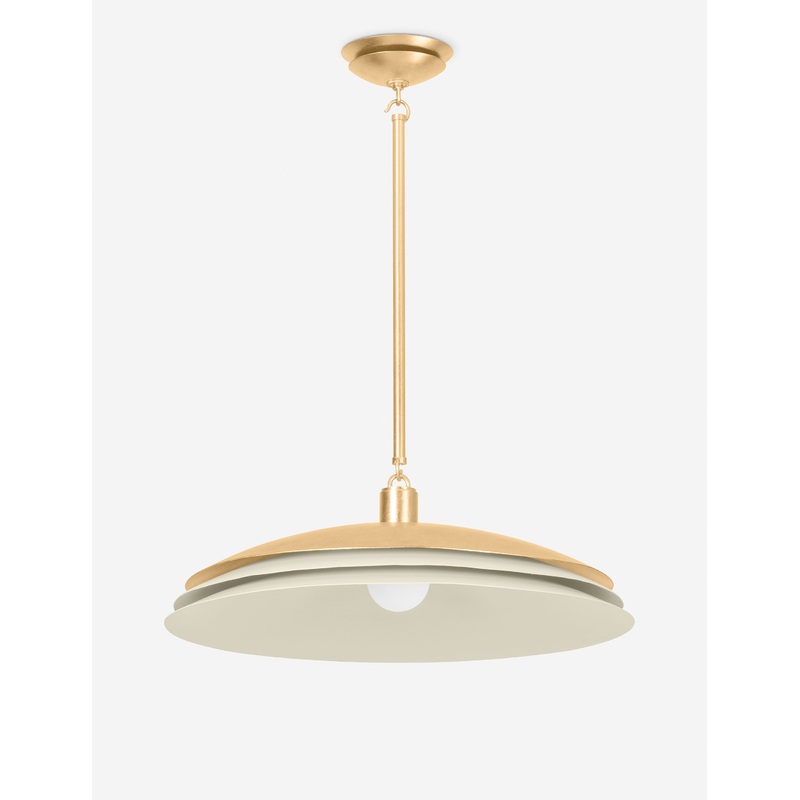 Zusa Pendant Light Brass and Cream 23.5″Dia