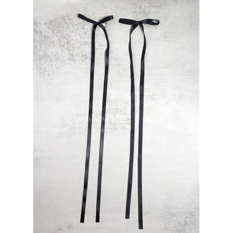 2 PC Long Thin Bow Hairclips Pink