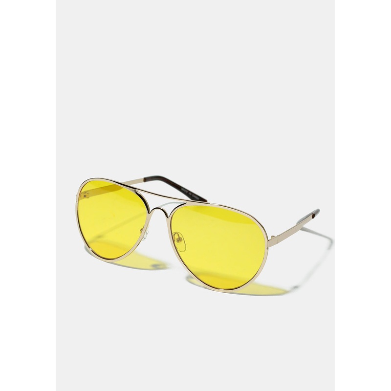 Colorful Lens Aviator Sunglasses – Yellow