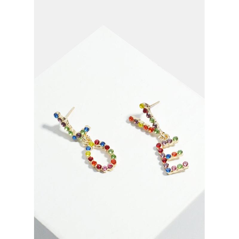 Colorful “LOVE” Dangle Earrings