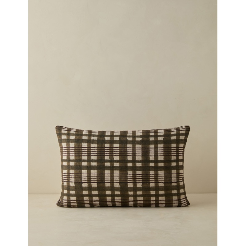 Musetta Linen Pillow Olive Square