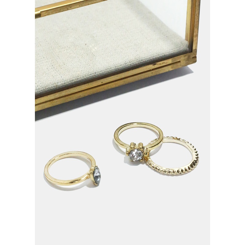 3-Piece Stacking Ring Set Gold