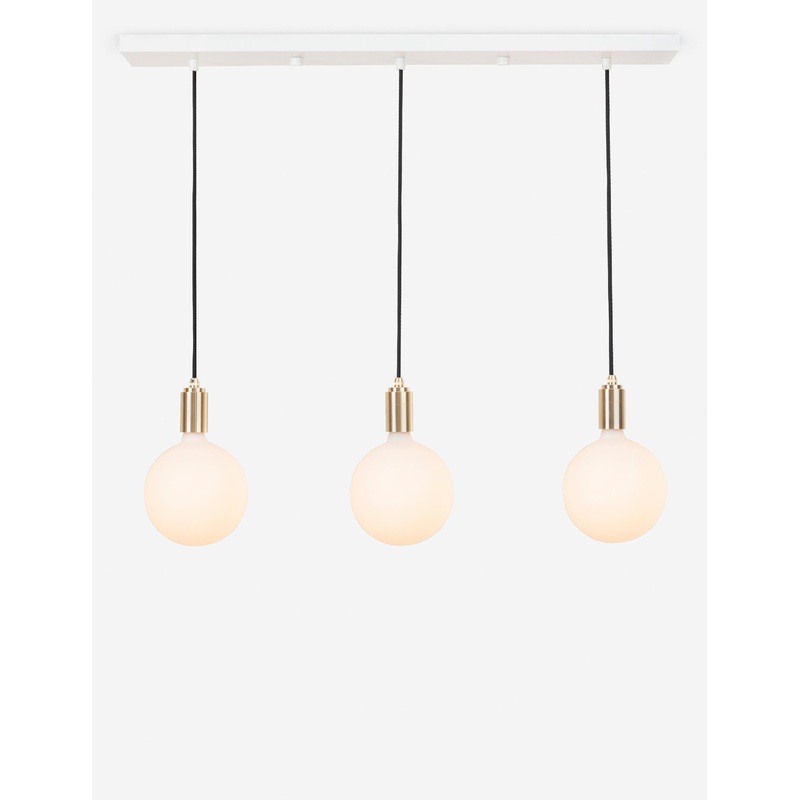Triple Linear Pendant Light with Sphere IV by Tala Brass 31.5″W