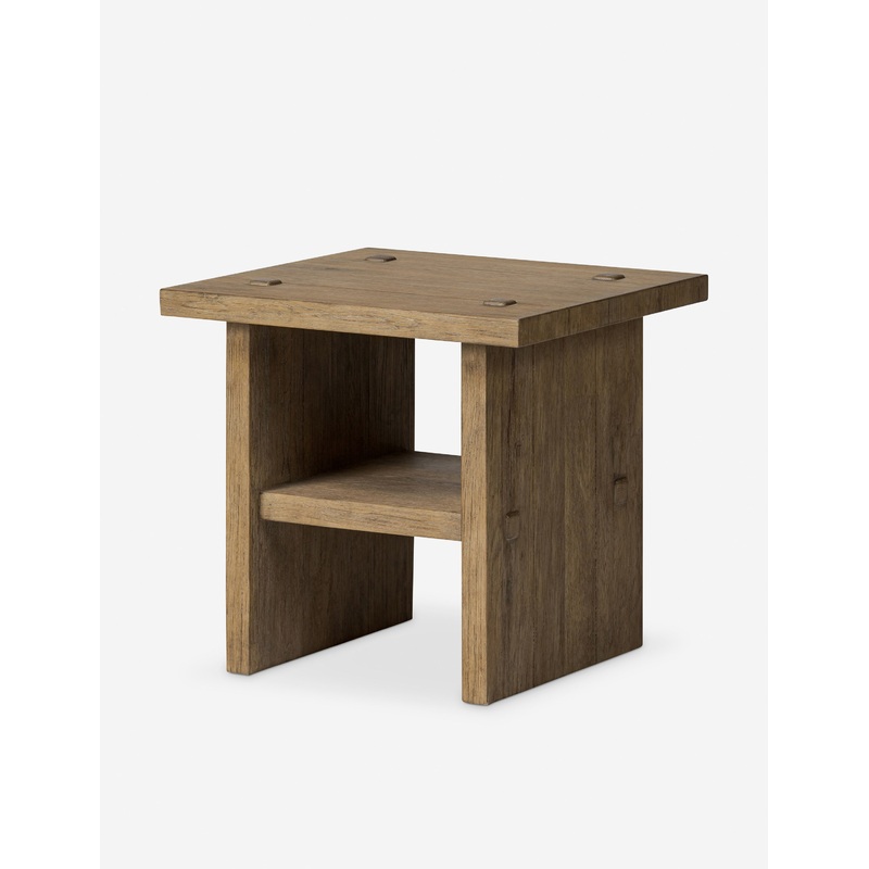 Zeno Side Table by Amber Lewis x Four Hands Distressed Blonde Oak