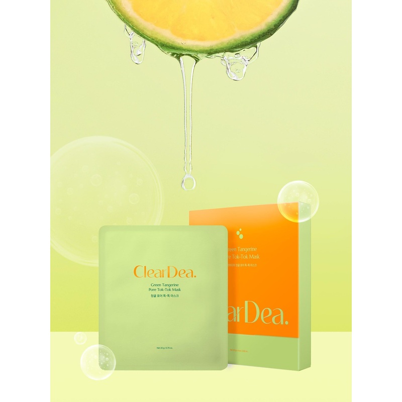 ClearDea Green Tangerine Pore Tok-Tok Mask 1 box = 4 Sheets