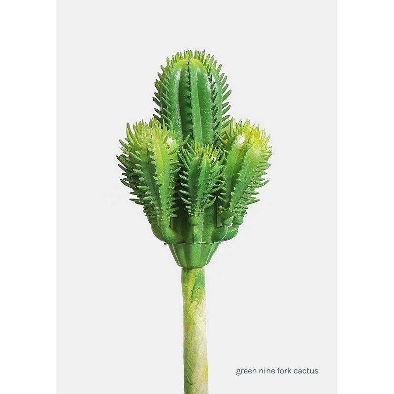 Official Key Items Artificial Succulents – Green Nine Fork Cactus