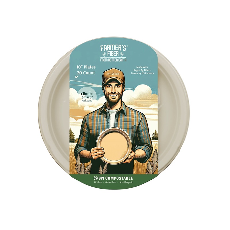 10″ Farmer’s Fiber Collection Round Plate 10 Inch
