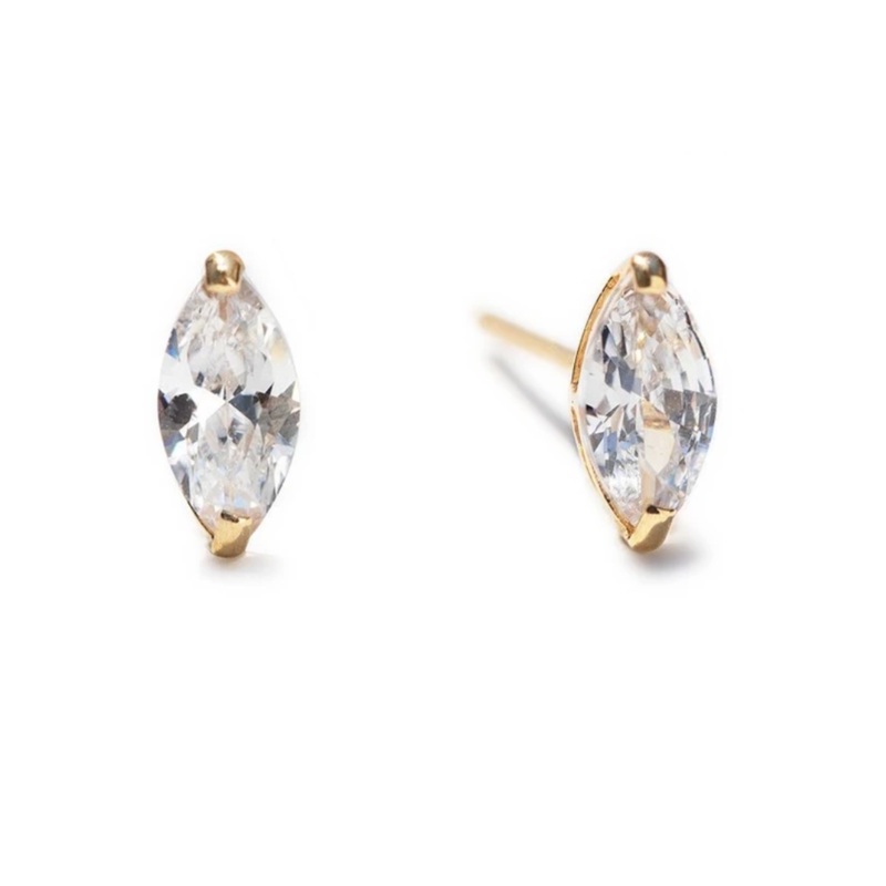 Small Solitaire Diamond Studs Marquise