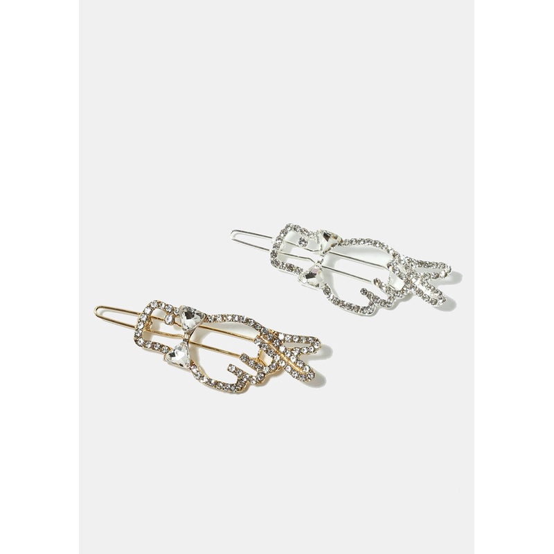 Finger Heart Pin Gold