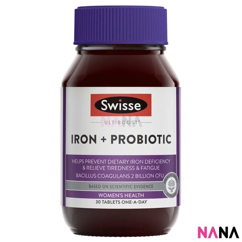Swisse Ultiboost Iron + Probiotic 30 Tablets