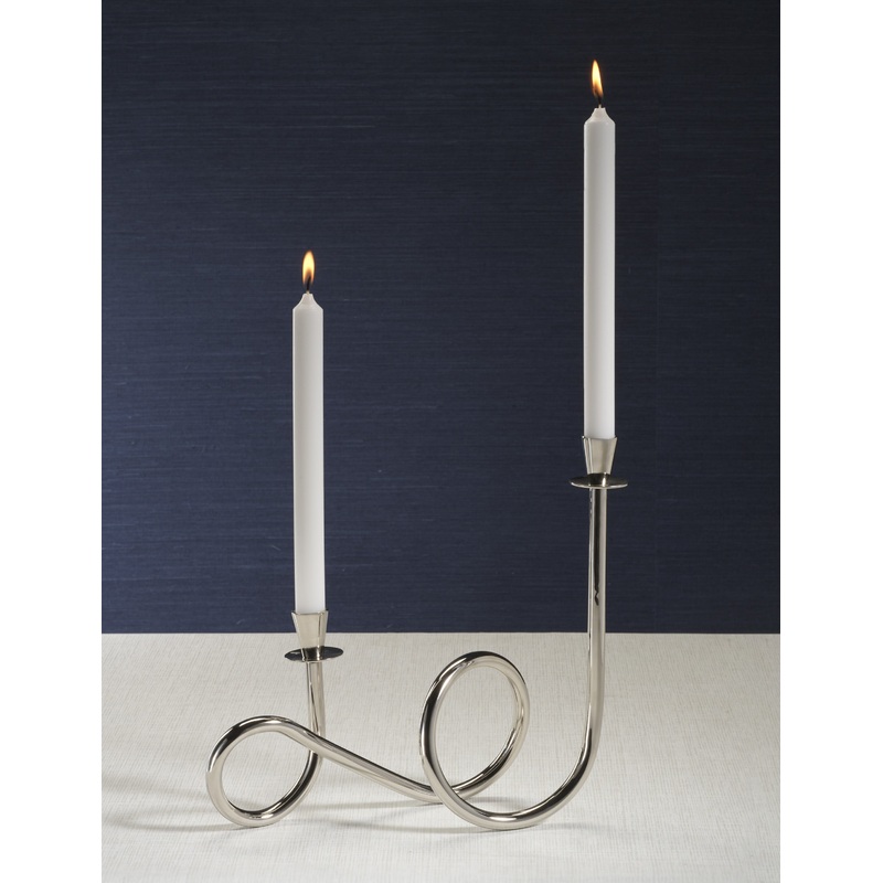 Wicklow Taper Candle Holder Polished Nickel