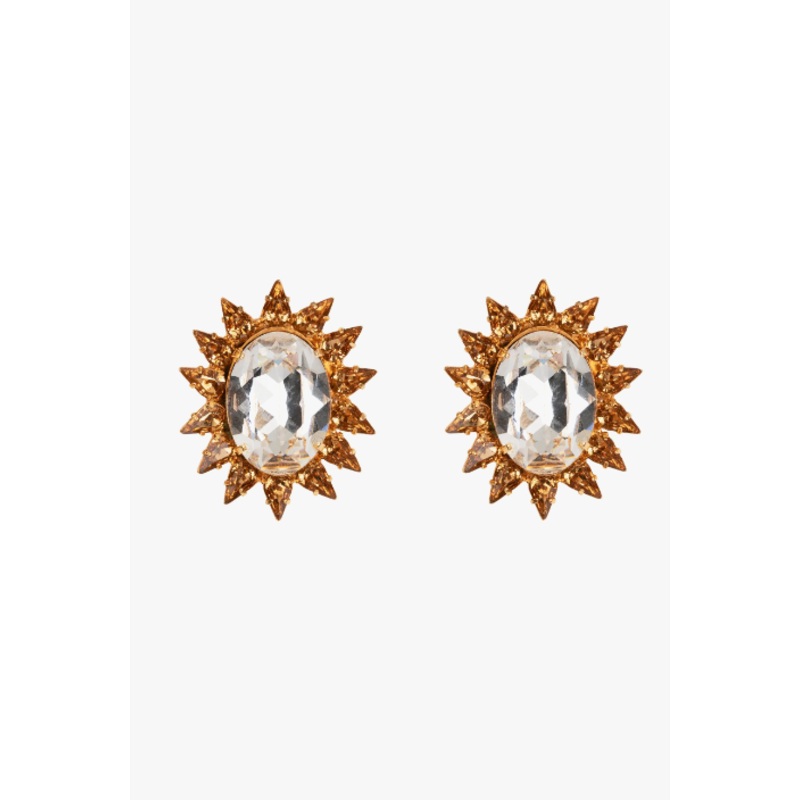 Hazel Studs crystal-antique-gold