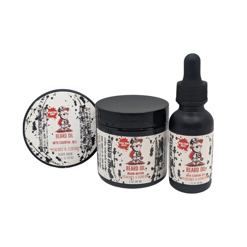 Peaches & Scream Beard Oil, Butter, and Balm – by Kill’em All (Pre-Owned)