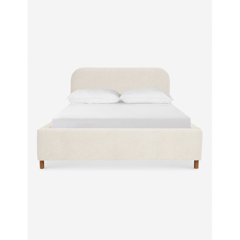 Solene Platform Bed Boucle Cream Queen